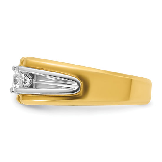14k Two-tone Men's 1/2 carat Diamond Complete Ring