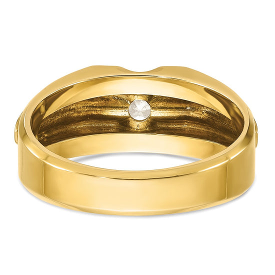 14k Two-tone Men's 1/2 carat Diamond Complete Ring