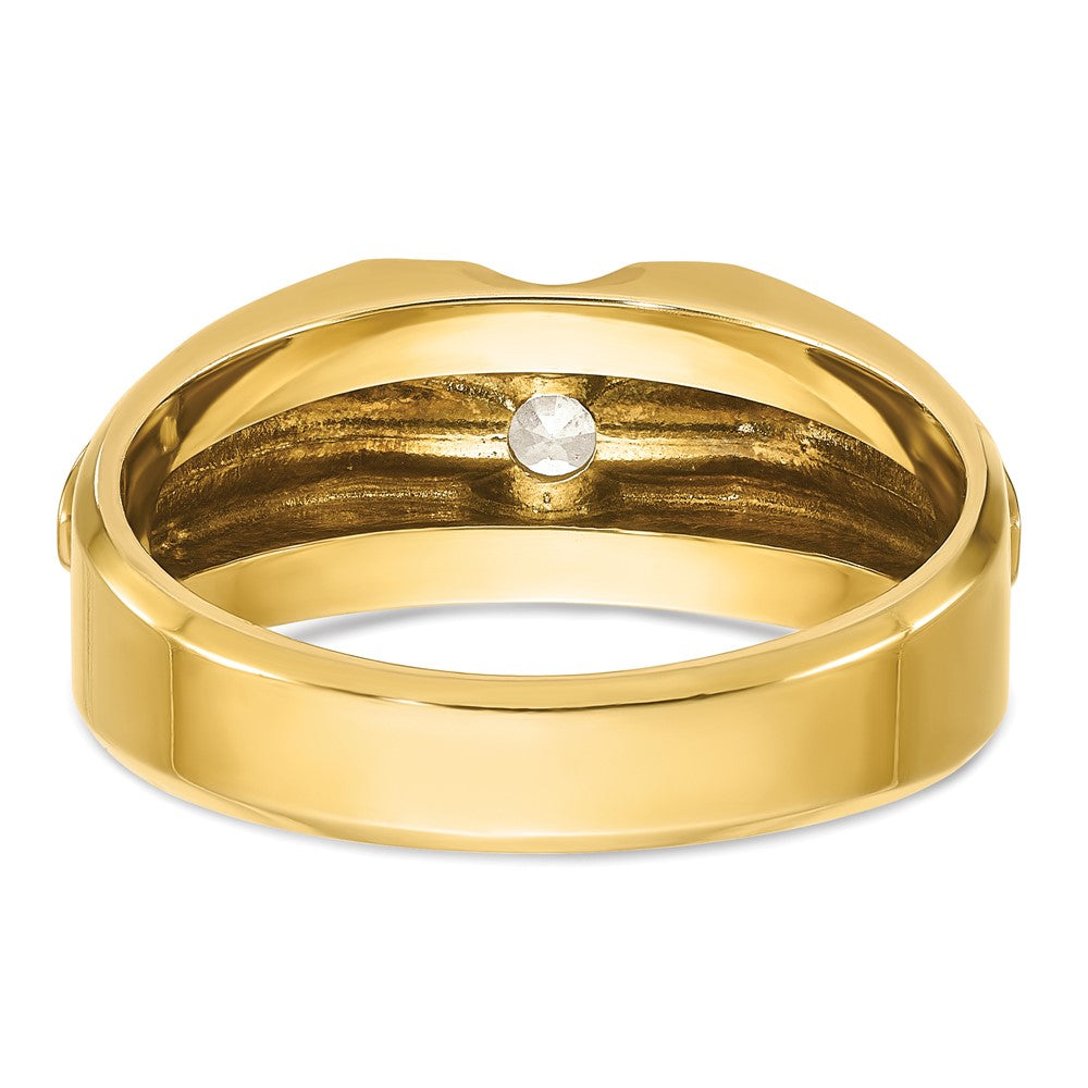 14k Two-tone Men's 1/2 carat Diamond Complete Ring
