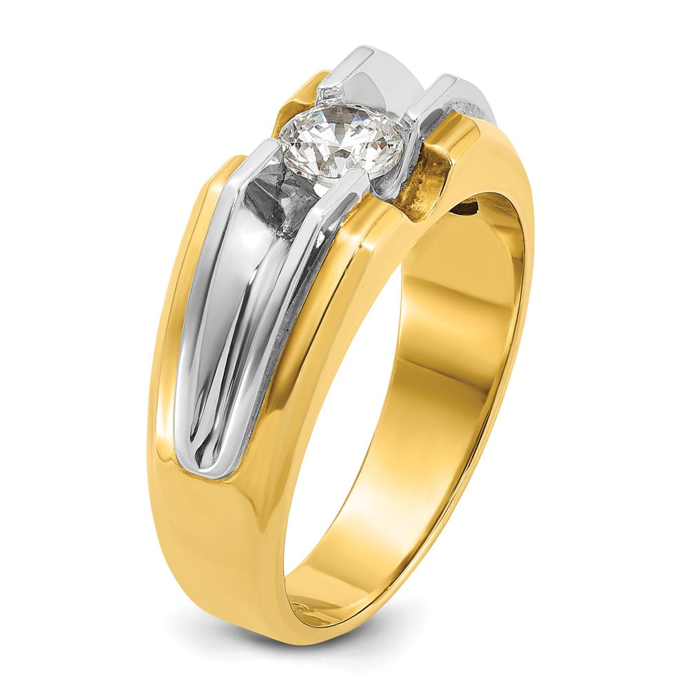 14k Two-tone Men's 1/2 carat Diamond Complete Ring