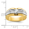 14k Two-tone Men's 1/2 carat Diamond Complete Ring