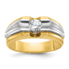 14k Two-tone Men's 1/2 carat Diamond Complete Ring