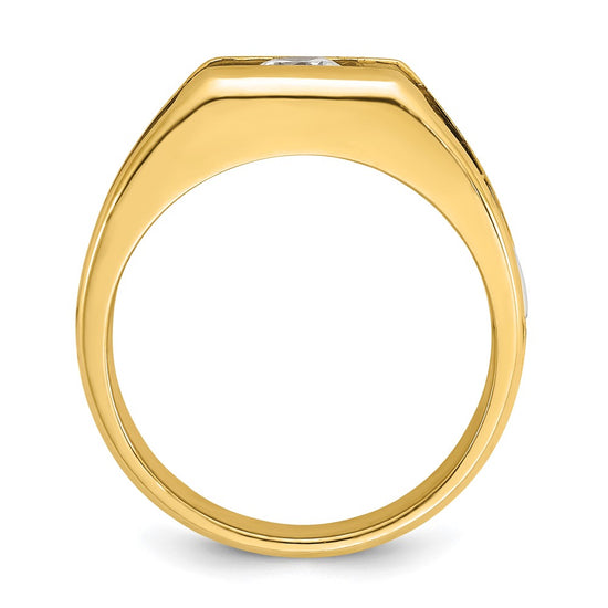 14k Two-tone Men's 1/2 carat Diamond Complete Ring