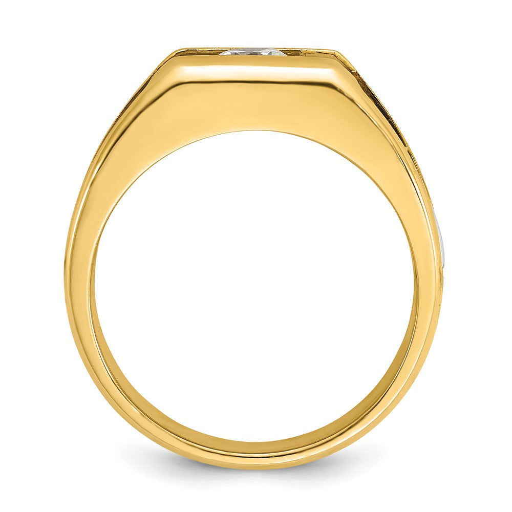 14k Two-tone Men's 1/2 carat Diamond Complete Ring