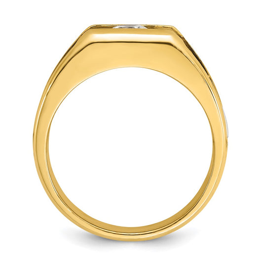14k Two-tone Men's 1/2 carat Diamond Complete Ring