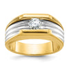 14k Two-tone Men's 1/2 carat Diamond Complete Ring