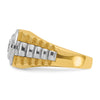 IBGoodman 14k Two-tone Men's Polished Satin and Textured Ring Mounting