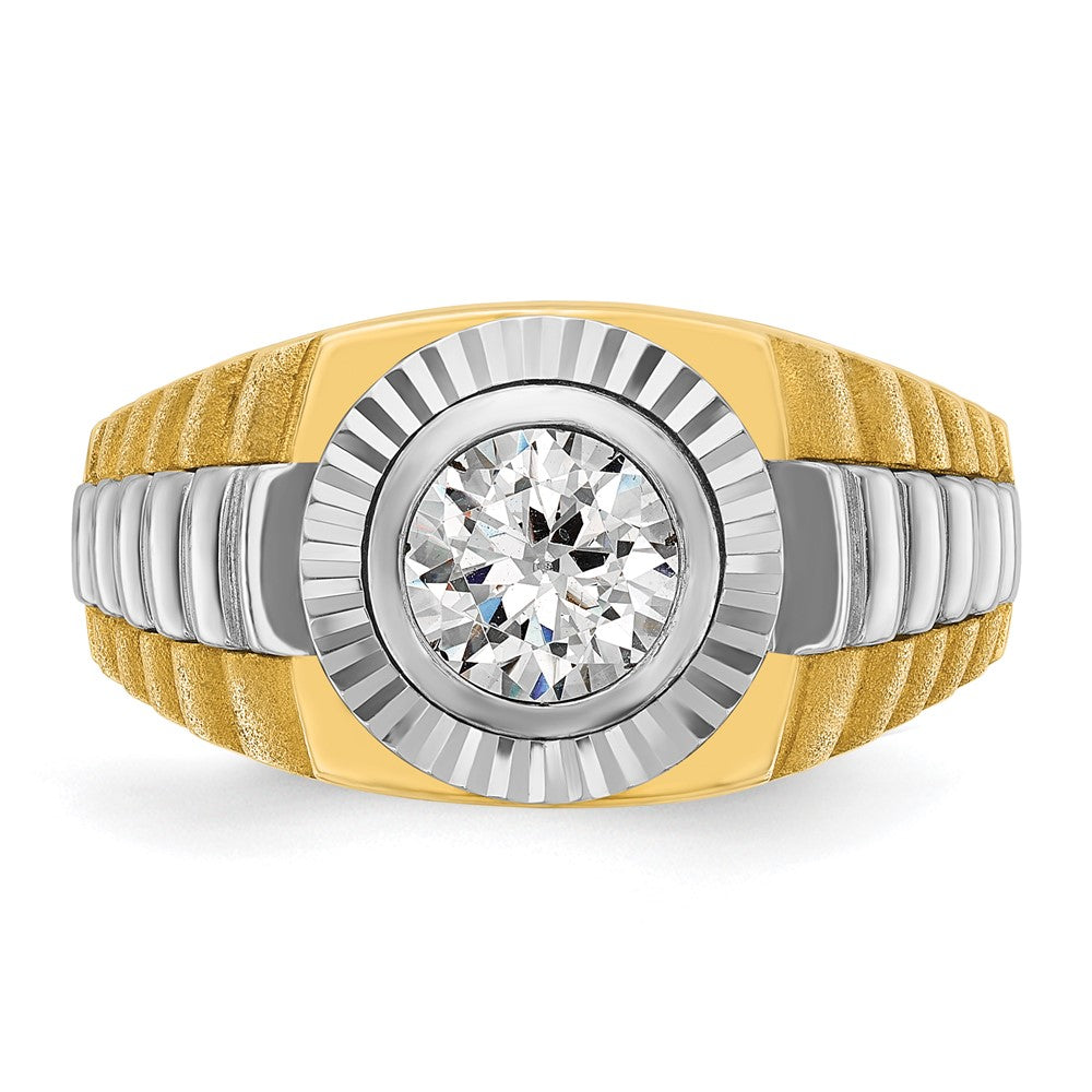 IBGoodman 14k Two-tone Men's Polished Satin and Textured Ring Mounting