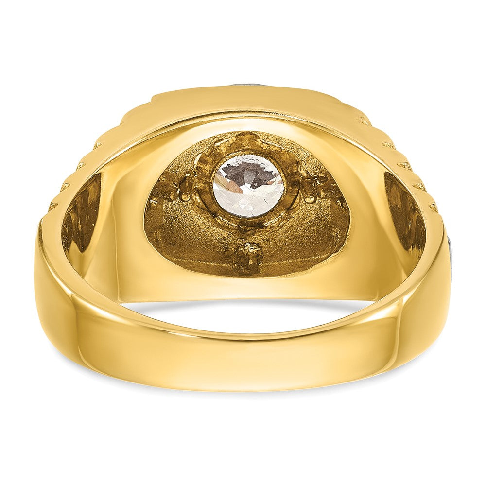 IBGoodman 14k Two-tone Men's Polished Satin and Textured Ring Mounting