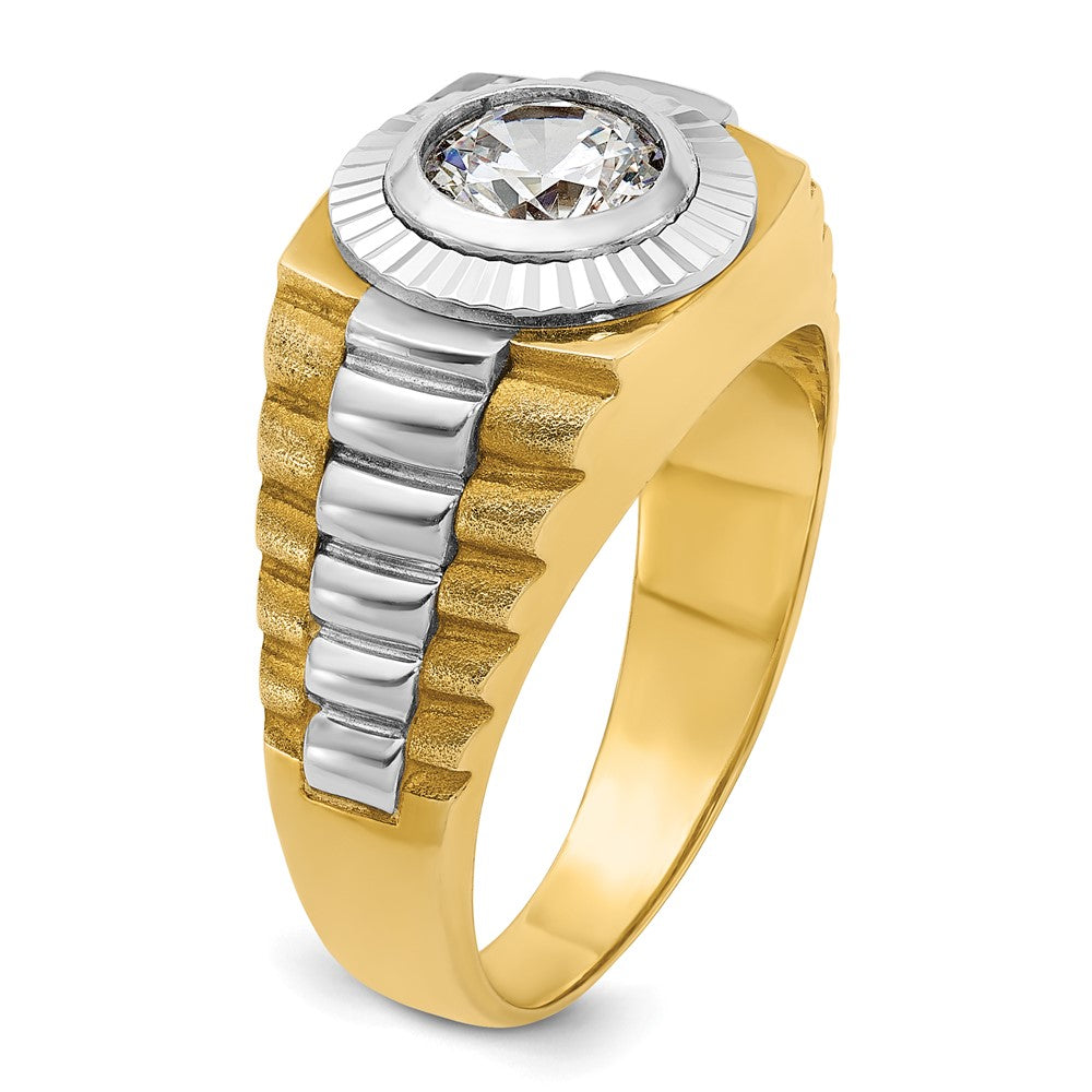 IBGoodman 14k Two-tone Men's Polished Satin and Textured Ring Mounting