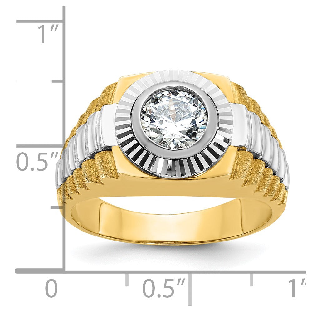 IBGoodman 14k Two-tone Men's Polished Satin and Textured Ring Mounting