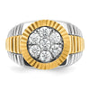 IBGoodman 14k Two-tone Men's Polished and Textured Round Cluster Ring Mounting
