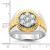 IBGoodman 14k Two-tone Men's Polished and Textured Round Cluster Ring Mounting
