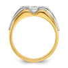 14k Two-tone Men's 3/4 carat Diamond Complete Ring