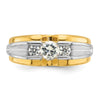 14k Two-tone Men's 3/4 carat Diamond Complete Ring