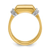 14k Two-tone Men's Polished and Grooved 5-Stone 1/2 Carat AA Quality Diamond Ring