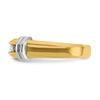14k Two-tone Men's Polished and Grooved 5-Stone 1/2 Carat AA Quality Diamond Ring