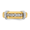 14k Two-tone Men's Polished and Grooved 5-Stone 1/2 Carat AA Quality Diamond Ring