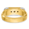14k Two-tone Men's Polished and Grooved 5-Stone 1/2 Carat AA Quality Diamond Ring