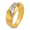 14k IBGoodman Men's Polished and Grooved 3-Stone Ring Mounting