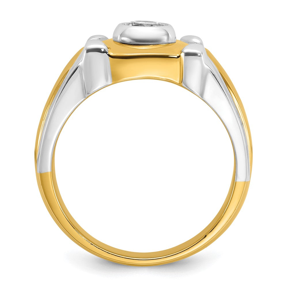 14k Two-tone Men's 1/2 carat Diamond Complete Ring
