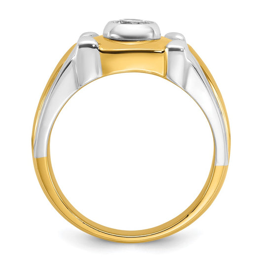 14k Two-tone Men's 1/2 carat Diamond Complete Ring
