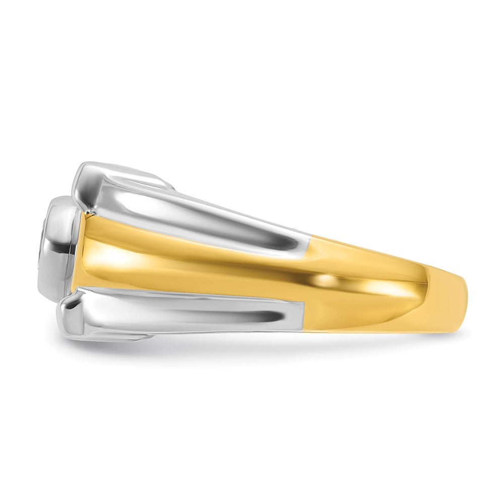 14k Two-tone Men's 1/2 carat Diamond Complete Ring