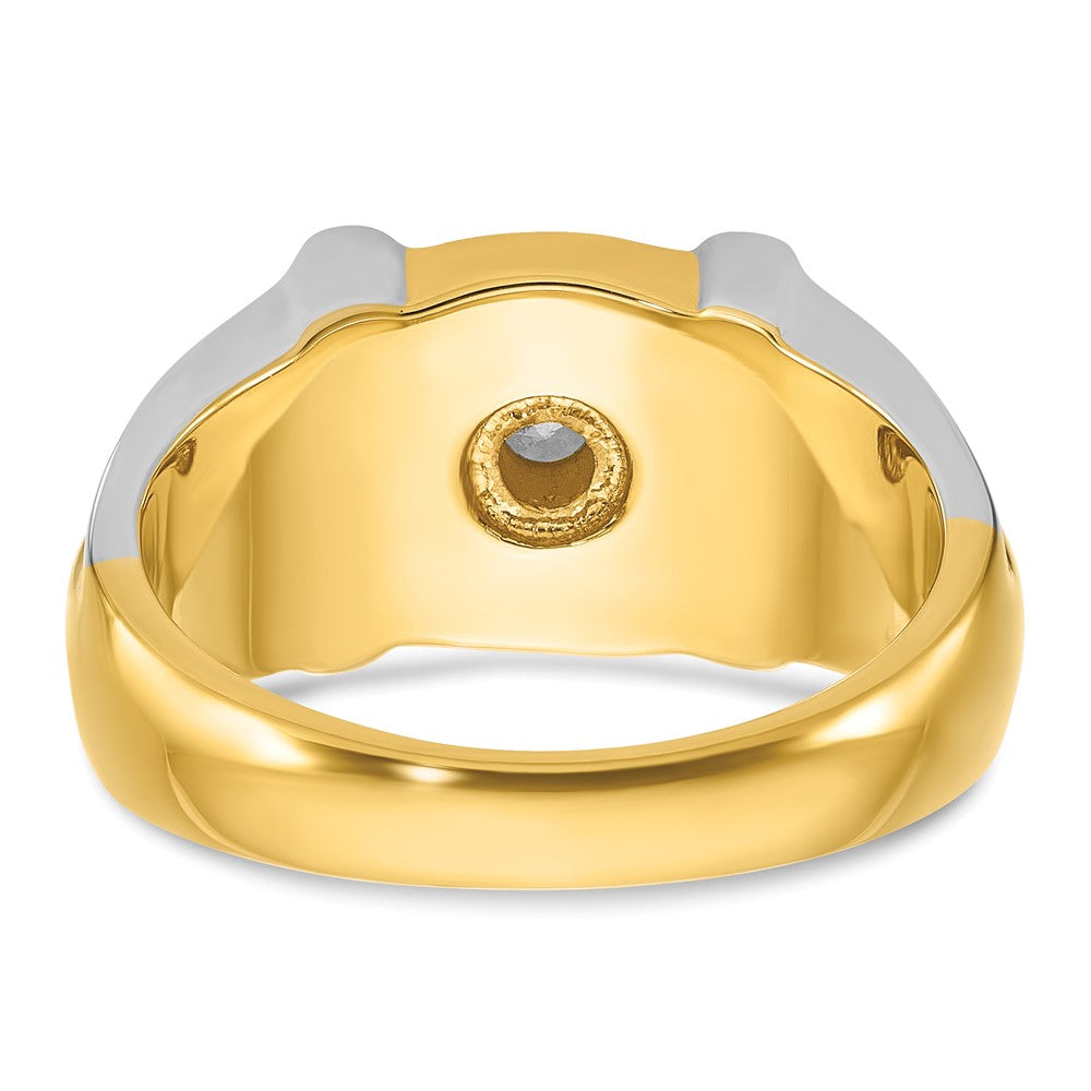 14k Two-tone Men's 1/2 carat Diamond Complete Ring