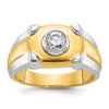 14k Two-tone Men's 1/2 carat Diamond Complete Ring