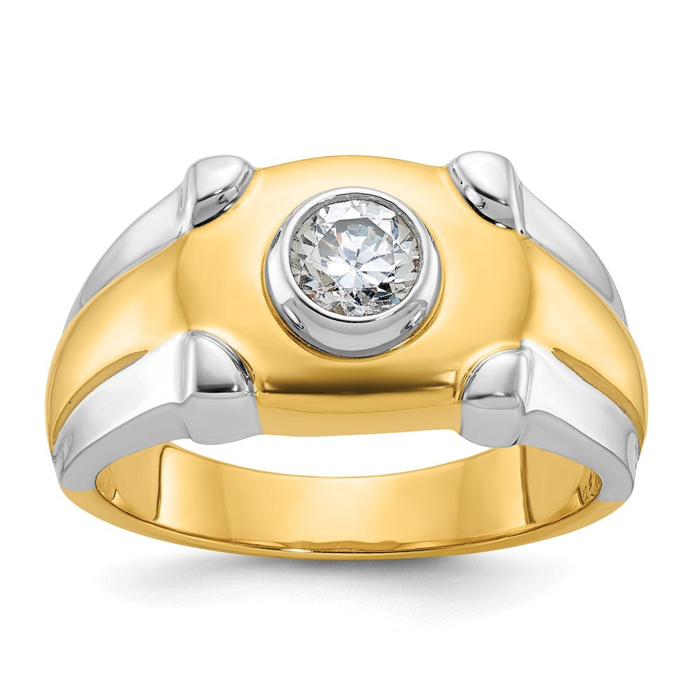 14k Two-tone Men's 1/2 carat Diamond Complete Ring