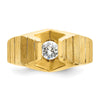14k Men's Polished and Satin 1/3 carat Diamond Complete Ring