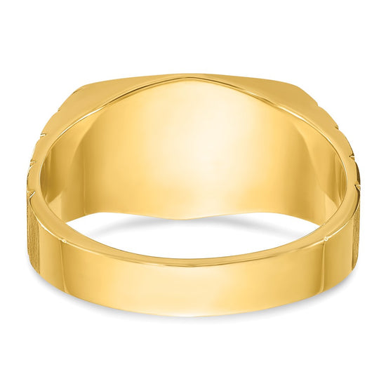 14k Men's Polished and Satin 1/3 carat Diamond Complete Ring