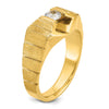 14k Men's Polished and Satin 1/3 carat Diamond Complete Ring
