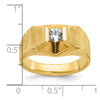 14k Men's Polished and Satin 1/3 carat Diamond Complete Ring