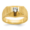 14k Men's Polished and Satin 1/3 carat Diamond Complete Ring