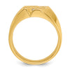 14k Men's Polished Satin and Grooved 1/2 Carat AA Quality Diamond Ring