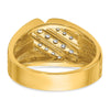 14k Men's Polished Satin and Grooved 1/2 Carat AA Quality Diamond Ring