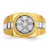 IBGoodman 14k Two-tone Men's Polished Satin and Textured Cluster Ring Mounting