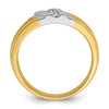 IBGoodman 14k Two-tone Men's Polished and Grooved 3-Stone 1/5 Carat AA Quality Diamond Ring