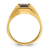 14k IBGoodman Men's Polished and Satin Gemstone and Diamond Ring Mounting