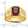 14k IBGoodman Men's Polished and Satin Gemstone and Diamond Ring Mounting