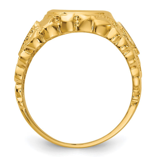 IBGoodman 10k Men's Polished and Nugget Textured Blue Lodge Master Masonic Ring Mounting