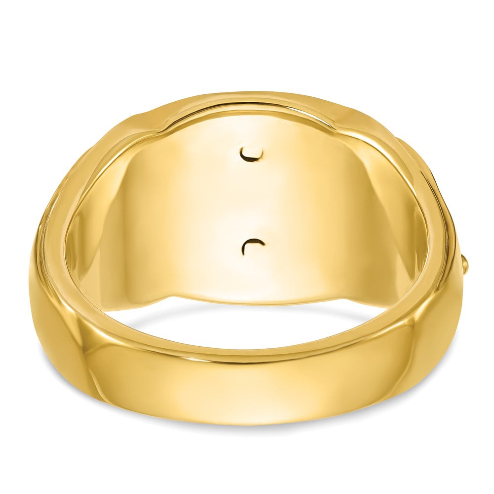 IBGoodman 14k Two-tone Men's Polished and Textured with Black Enamel Past Master Masonic Ring