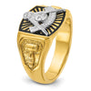 IBGoodman 14k Two-tone Men's Polished and Textured with Black Enamel Past Master Masonic Ring