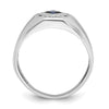 14k White Gold IBGoodman Men's Gemstone and Diamond Satin Ring Mounting