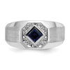 14k White Gold IBGoodman Men's Gemstone and Diamond Satin Ring Mounting