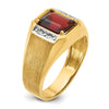 14k IBGoodman Men's Polished and Satin Gemstone and Diamond Ring Mounting