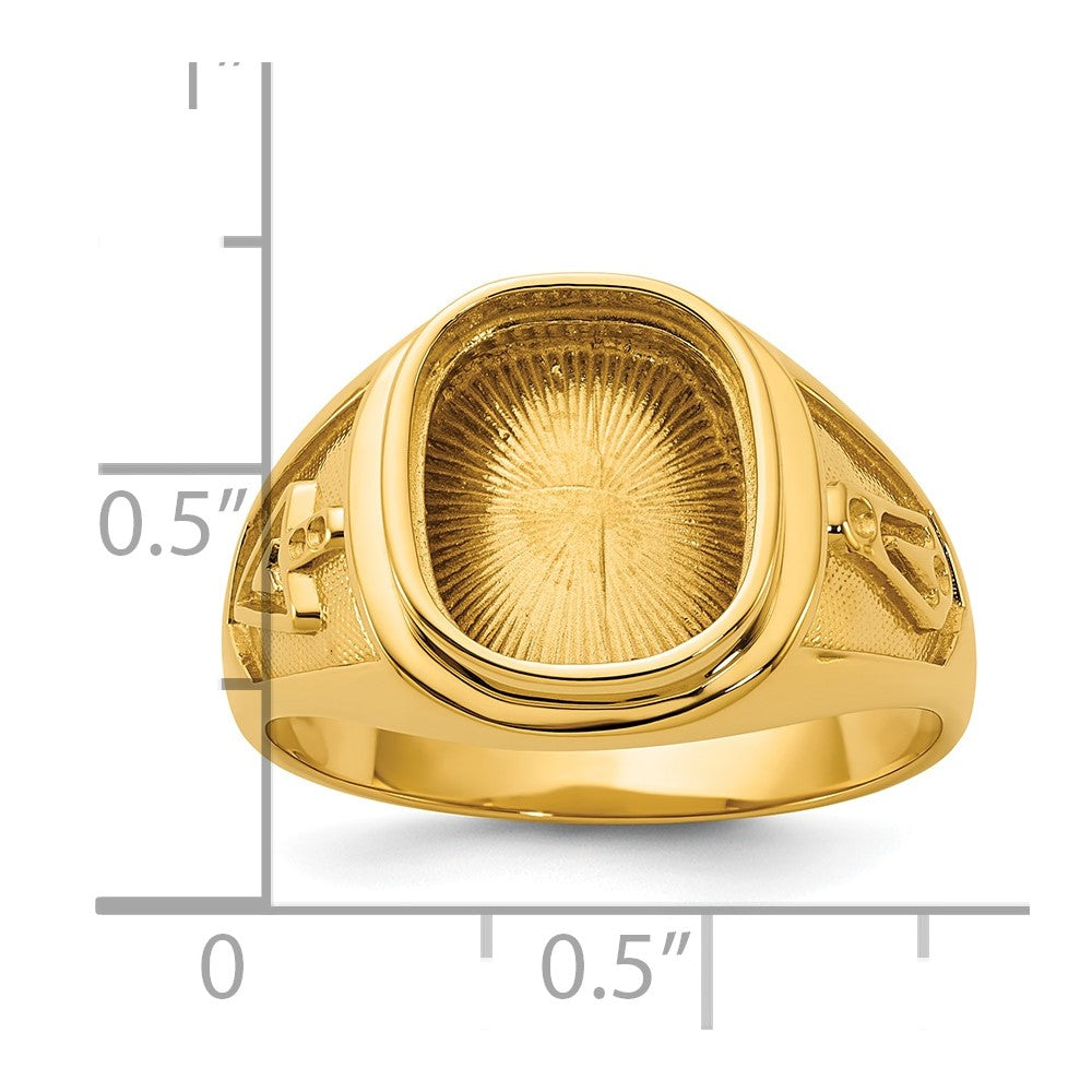 IBGoodman 14k Men's Polished and Textured Blue Lodge Master Masonic Ring Mounting