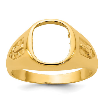 IBGoodman 10k Men's Polished and Textured Blue Lodge Master Masonic Ring Mounting