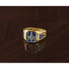 IBGoodman 10k Men's Polished and Textured Blue Lodge Master Masonic Ring Mounting